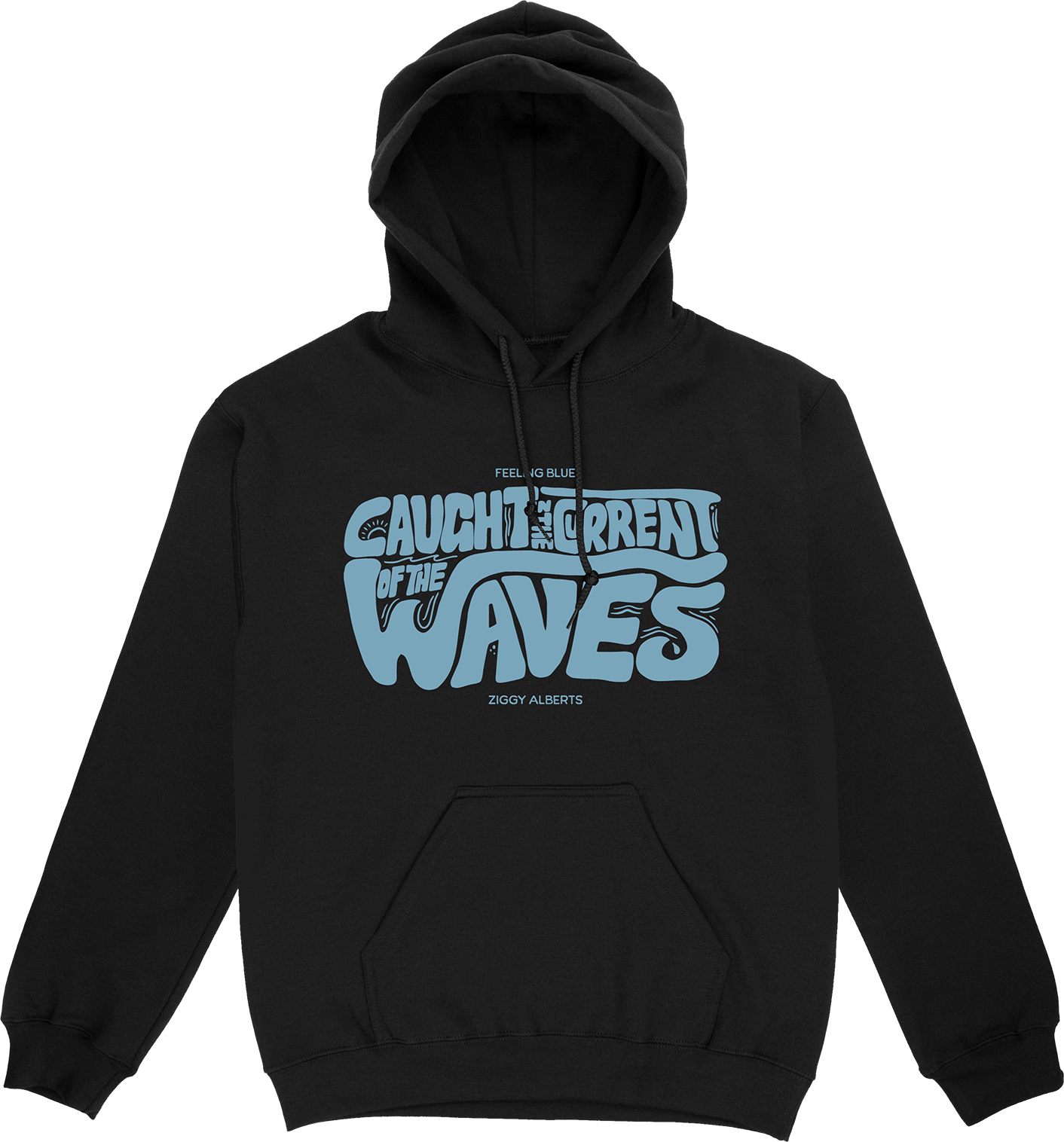 Feeling Blue Pullover Hoodie Black
